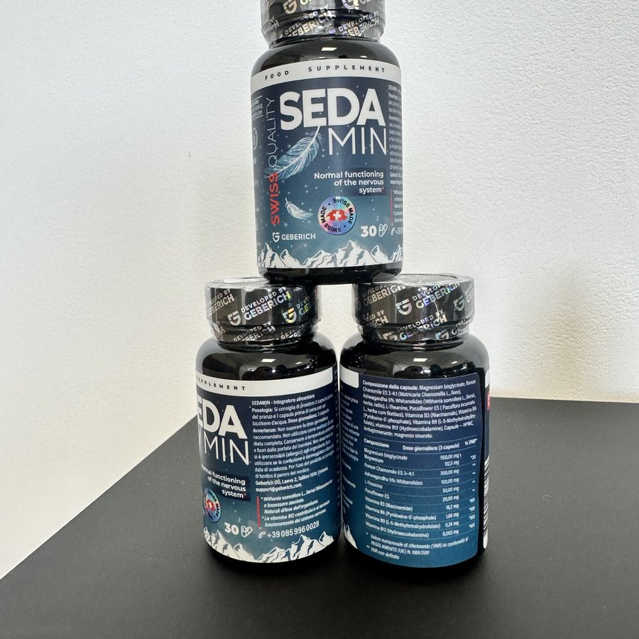 Sedamin — barattolo nero da 30 capsule